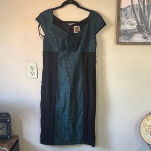 NWT Nue by Shani Style #S334 Teal & Black Rosette Cocktail Dress Size 10